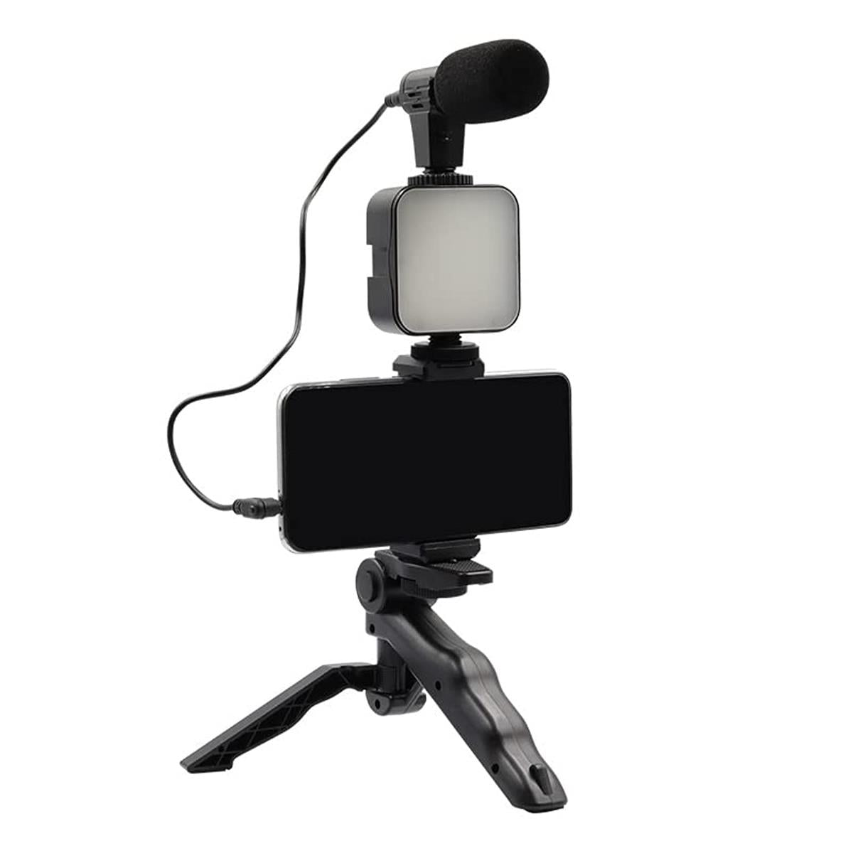 5 in 1 Video Vlogging Kits with Microphone LED Fill Light & Mini Tripod