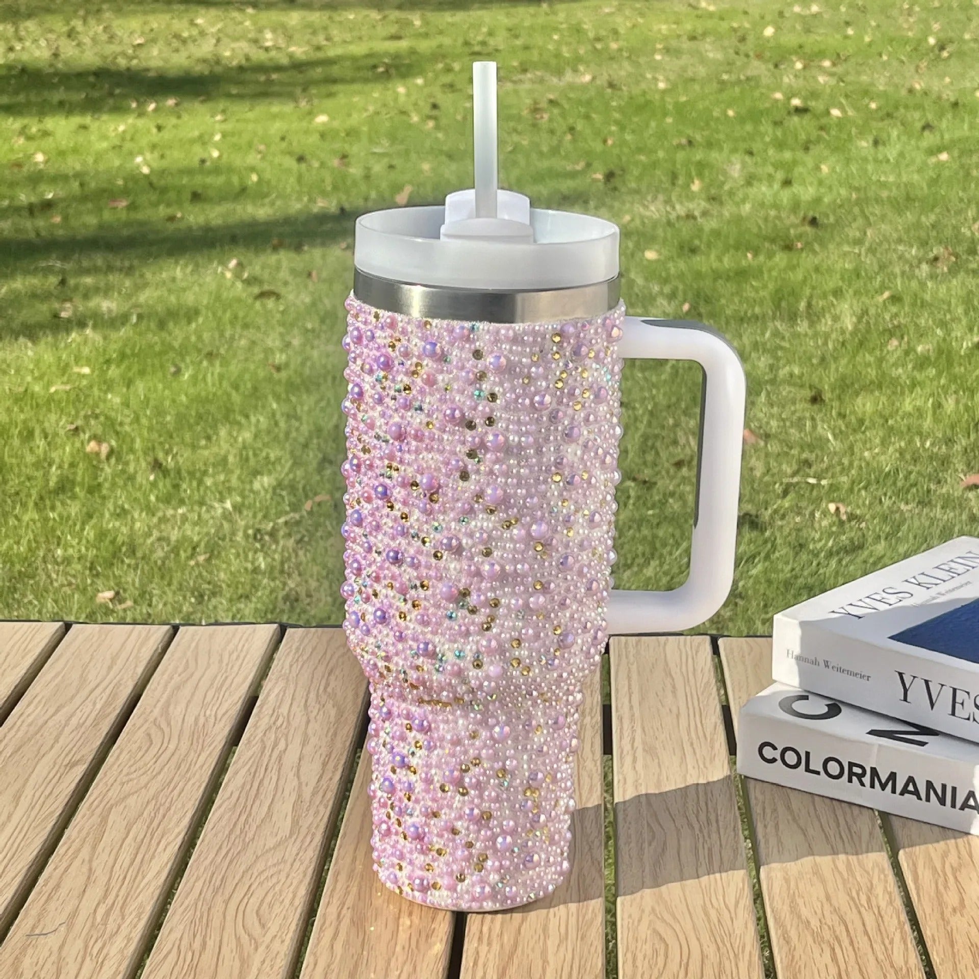 ✨ Stainless Steel Rhinestones Tumblers Bottle With Straw 💎🥤