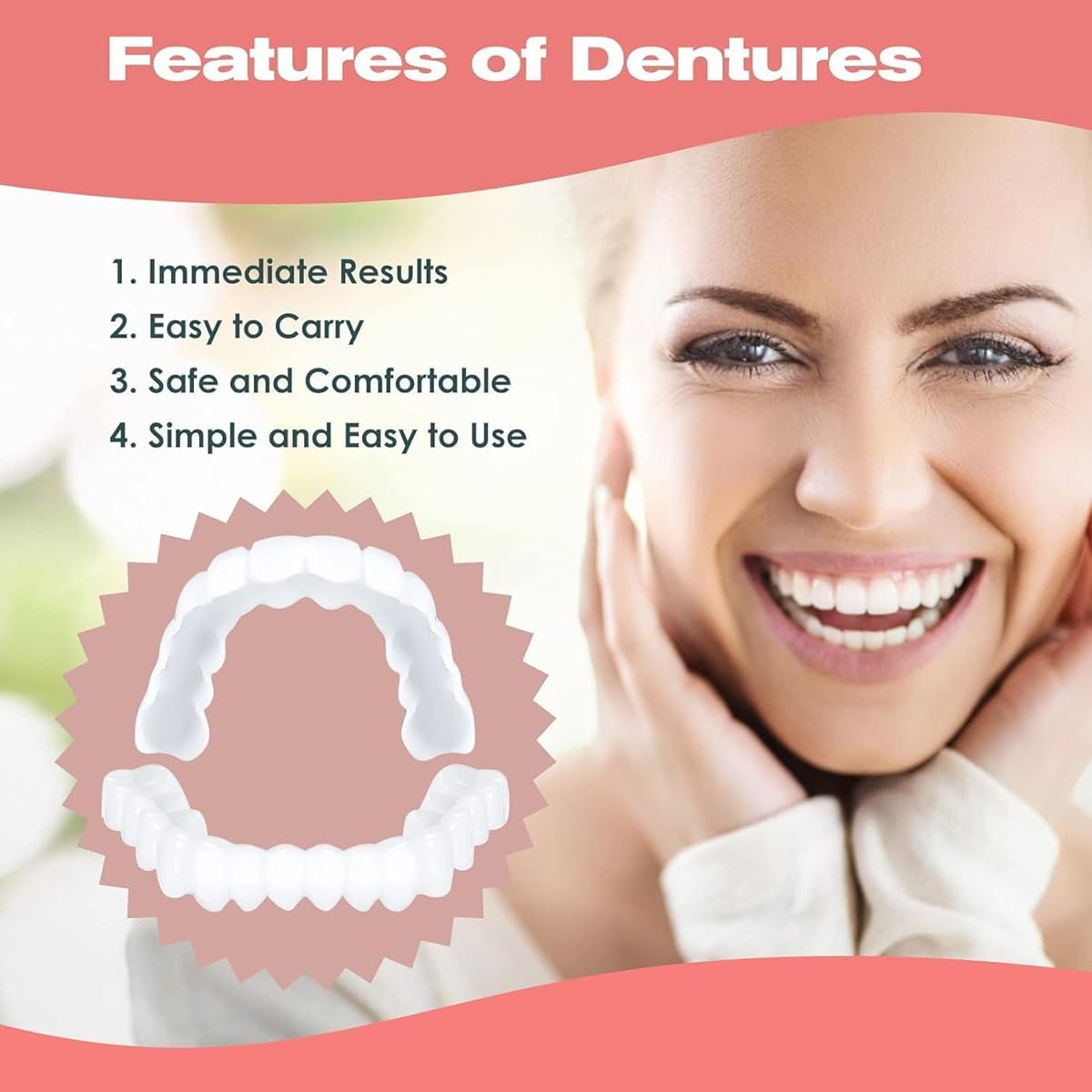02 PCS Temporary Fake Teeth for Women and Men