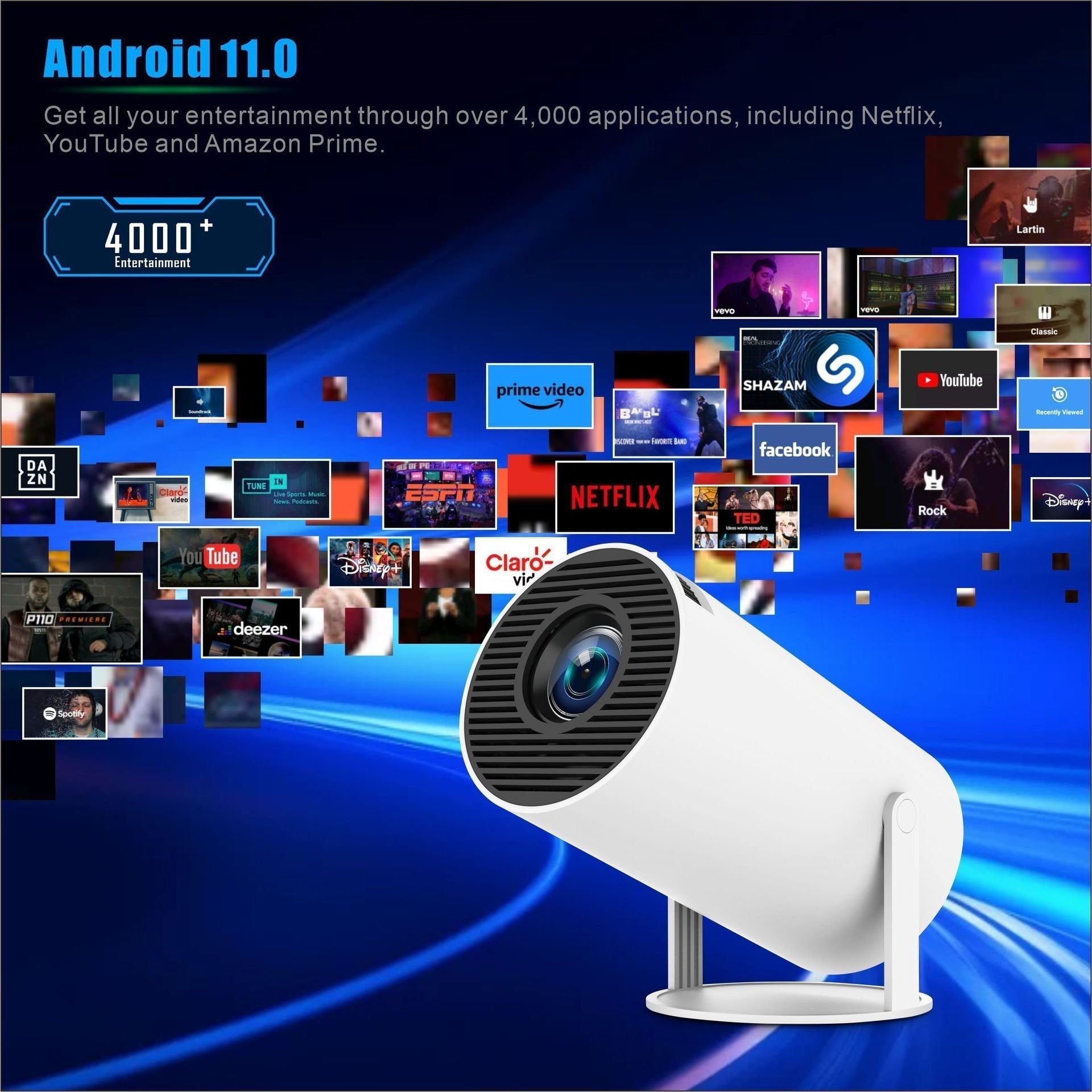 Portable Mini 4K Projector with Wi-Fi - Your Personal Cinema Anywhere!