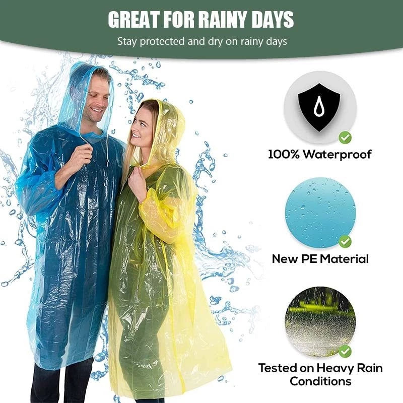 Pack of 2 Portable Pocket Raincoat
